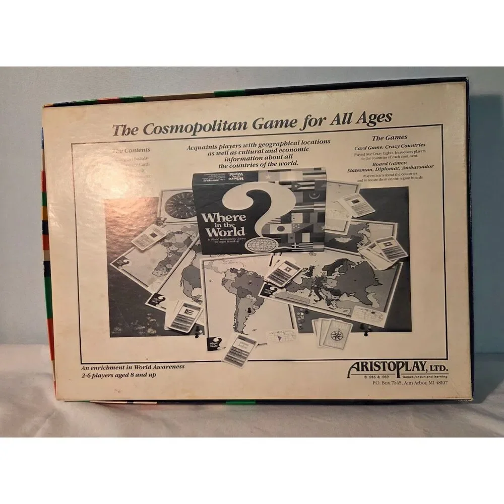 Where in the World Board Game Vintage Geography Educational Game